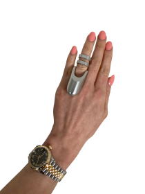 Clio- The Radiant Wearable Vibrating Ring;  Sexual Jewelry (Color: matte silver, size: 5.5)